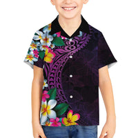 Hawaiian Plumeria-Polynesian Art Tattoo Mauve Color Family Matching Puletasi and Hawaiian Shirt