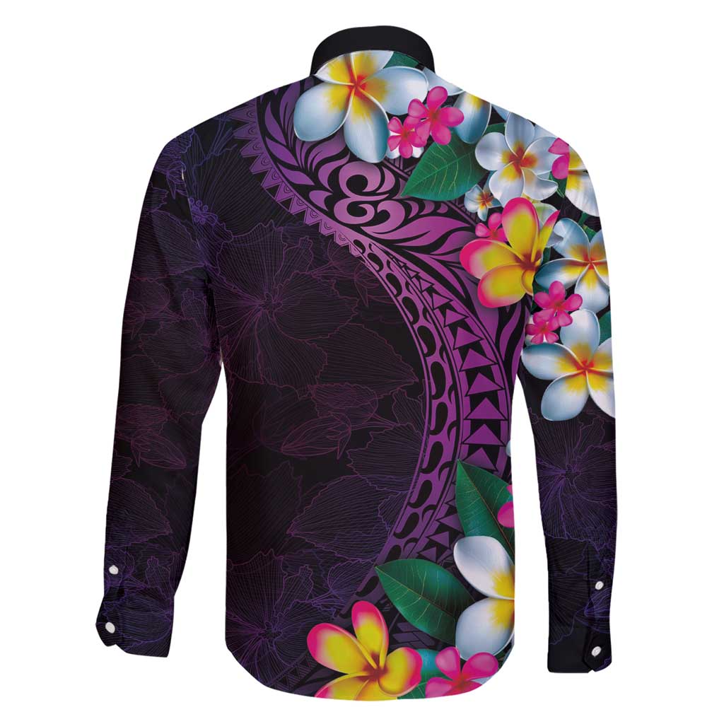 Hawaiian Plumeria-Polynesian Art Tattoo Mauve Color Family Matching Short Sleeve Bodycon Dress and Hawaiian Shirt