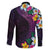 Hawaiian Plumeria-Polynesian Art Tattoo Mauve Color Family Matching Short Sleeve Bodycon Dress and Hawaiian Shirt