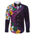 Hawaiian Plumeria-Polynesian Art Tattoo Mauve Color Family Matching Summer Maxi Dress and Hawaiian Shirt