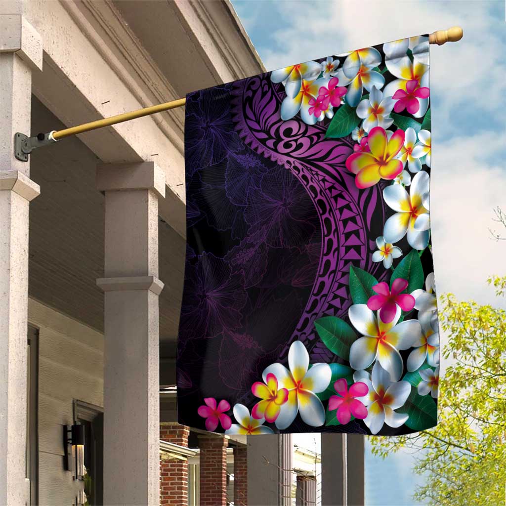 Hawaiian Plumeria-Polynesian Art Tattoo Mauve Color Garden Flag LT03 House Flag Purple - Polynesian Pride