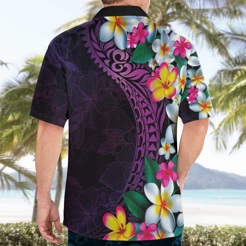 Hawaiian Plumeria-Polynesian Art Tattoo Mauve Color Hawaiian Shirt