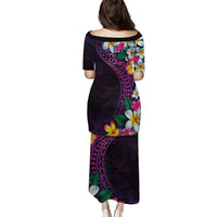 Hawaiian Plumeria-Polynesian Art Tattoo Mauve Color Puletasi