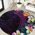 Hawaiian Plumeria-Polynesian Art Tattoo Mauve Color Round Carpet