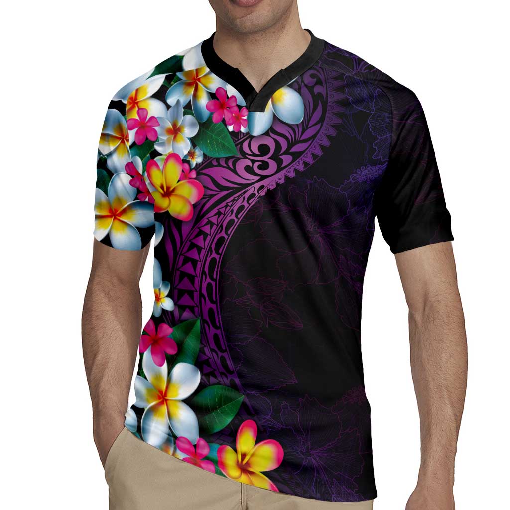 Hawaiian Plumeria-Polynesian Art Tattoo Mauve Color Rugby Jersey