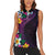Hawaiian Plumeria-Polynesian Art Tattoo Mauve Color Women Sleeveless Polo Shirt