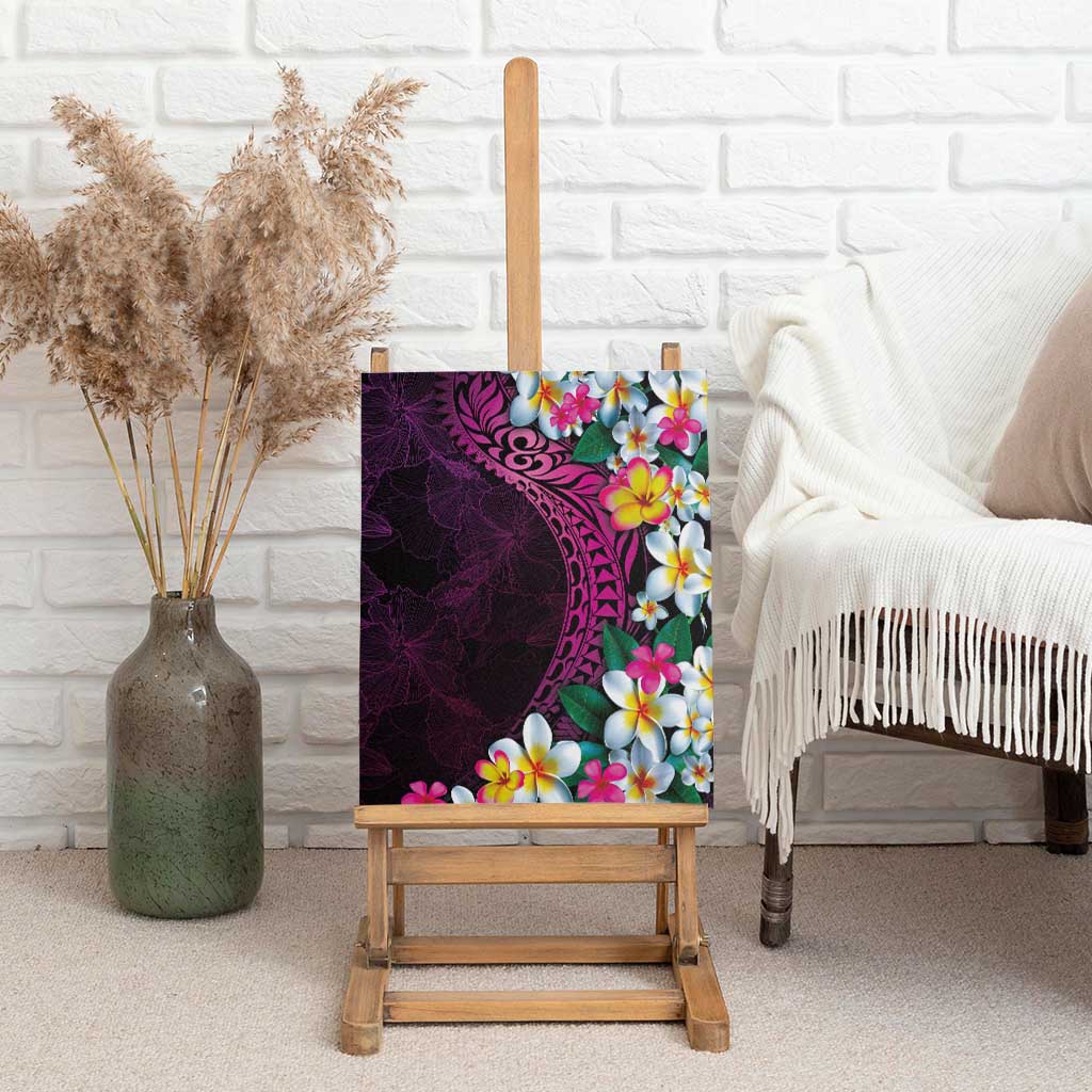 Hawaiian Plumeria-Polynesian Art Tattoo Plum Pink Color Canvas Wall Art LT03 - Polynesian Pride