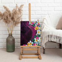 Hawaiian Plumeria-Polynesian Art Tattoo Plum Pink Color Canvas Wall Art LT03 - Polynesian Pride