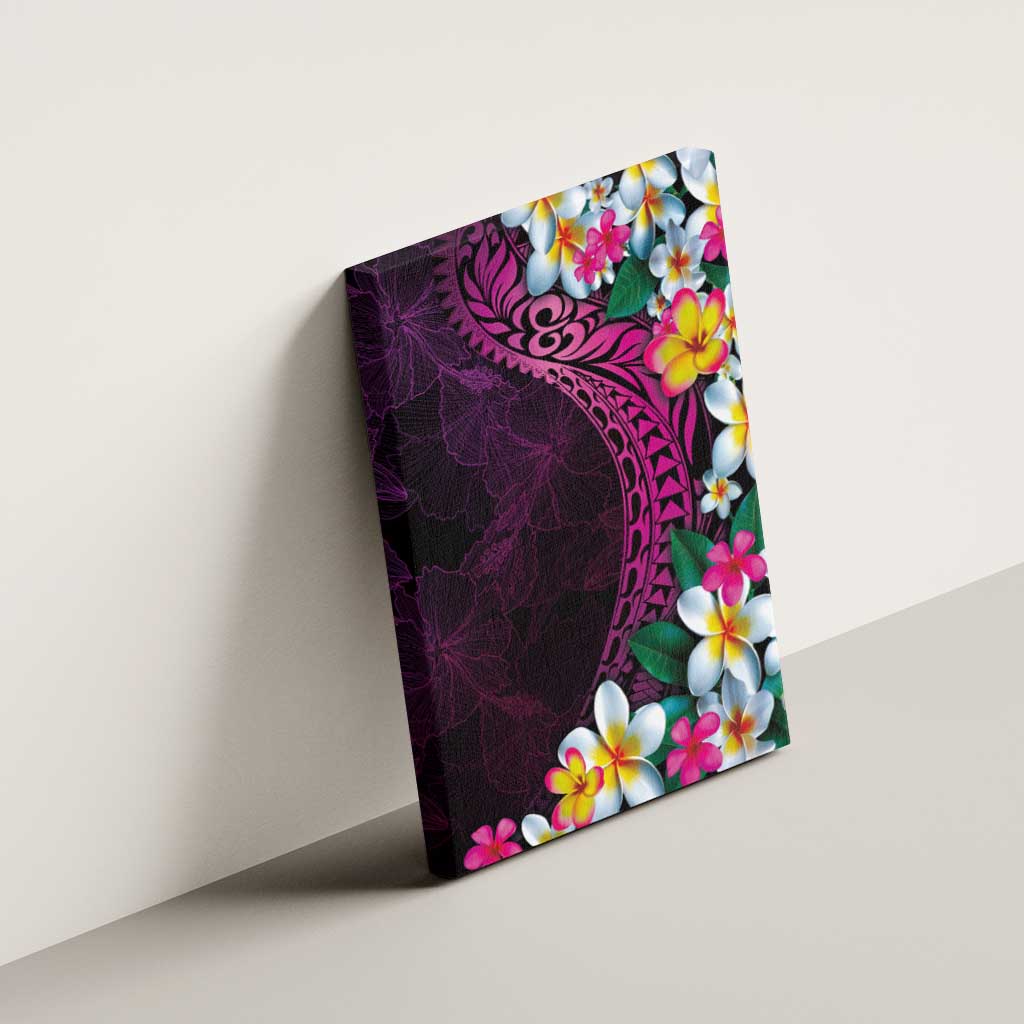 Hawaiian Plumeria-Polynesian Art Tattoo Plum Pink Color Canvas Wall Art LT03 - Polynesian Pride