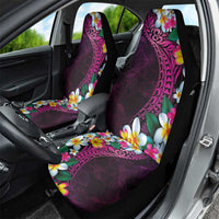 Hawaiian Plumeria-Polynesian Art Tattoo Plum Pink Color Car Seat Cover