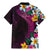 Hawaiian Plumeria-Polynesian Art Tattoo Plum Pink Color Family Matching Mermaid Dress and Hawaiian Shirt