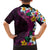 Hawaiian Plumeria-Polynesian Art Tattoo Plum Pink Color Family Matching Off The Shoulder Long Sleeve Dress and Hawaiian Shirt