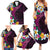 Hawaiian Plumeria-Polynesian Art Tattoo Plum Pink Color Family Matching Summer Maxi Dress and Hawaiian Shirt
