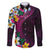 Hawaiian Plumeria-Polynesian Art Tattoo Plum Pink Color Family Matching Summer Maxi Dress and Hawaiian Shirt