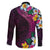 Hawaiian Plumeria-Polynesian Art Tattoo Plum Pink Color Family Matching Summer Maxi Dress and Hawaiian Shirt