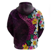 Hawaiian Plumeria-Polynesian Art Tattoo Plum Pink Color Hoodie