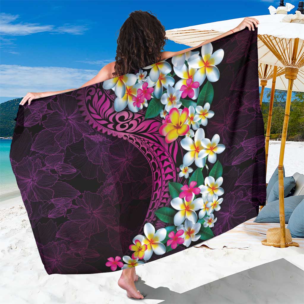 Hawaiian Plumeria-Polynesian Art Tattoo Plum Pink Color Sarong LT03 One Size 44 x 66 inches Pink - Polynesian Pride
