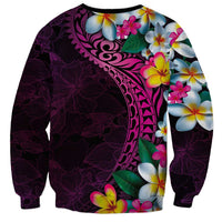 Hawaiian Plumeria-Polynesian Art Tattoo Plum Pink Color Sweatshirt