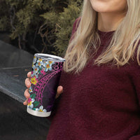 Hawaiian Plumeria-Polynesian Art Tattoo Plum Pink Color Tumbler Cup