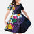 Hawaiian Plumeria-Polynesian Art Tattoo Frosted Blue Violet Color Family Matching Mermaid Dress and Hawaiian Shirt