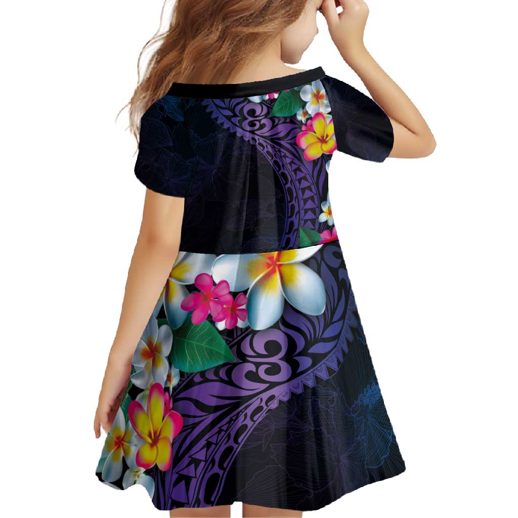 Hawaiian Plumeria-Polynesian Art Tattoo Frosted Blue Violet Color Family Matching Off Shoulder Maxi Dress and Hawaiian Shirt