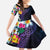 Hawaiian Plumeria-Polynesian Art Tattoo Frosted Blue Violet Color Family Matching Puletasi and Hawaiian Shirt