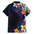 Hawaiian Plumeria-Polynesian Art Tattoo Frosted Blue Violet Color Hawaiian Shirt