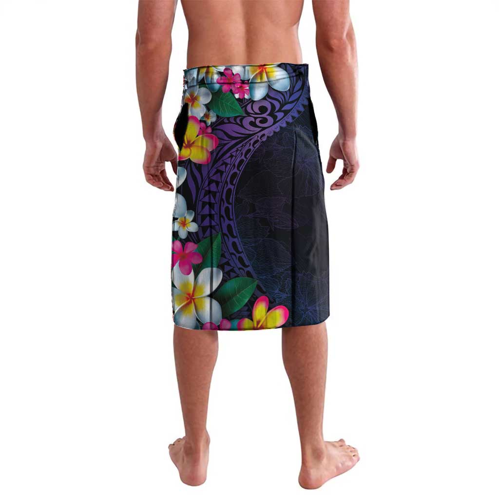 Hawaiian Plumeria-Polynesian Art Tattoo Frosted Blue Violet Color Lavalava