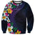 Hawaiian Plumeria-Polynesian Art Tattoo Frosted Blue Violet Color Sweatshirt