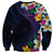 Hawaiian Plumeria-Polynesian Art Tattoo Frosted Blue Violet Color Sweatshirt