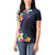 Hawaiian Plumeria-Polynesian Art Tattoo Frosted Blue Violet Color Women Polo Shirt