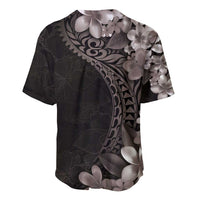 Hawaiian Plumeria-Polynesian Art Tattoo Grayscale Color Baseball Jersey