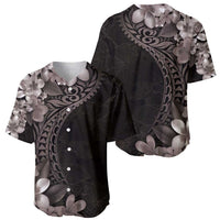 Hawaiian Plumeria-Polynesian Art Tattoo Grayscale Color Baseball Jersey