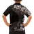 Hawaiian Plumeria-Polynesian Art Tattoo Grayscale Color Family Matching Off The Shoulder Long Sleeve Dress and Hawaiian Shirt