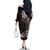 Hawaiian Plumeria-Polynesian Art Tattoo Grayscale Color Family Matching Off The Shoulder Long Sleeve Dress and Hawaiian Shirt