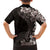 Hawaiian Plumeria-Polynesian Art Tattoo Grayscale Color Family Matching Off Shoulder Short Dress and Hawaiian Shirt