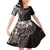 Hawaiian Plumeria-Polynesian Art Tattoo Grayscale Color Family Matching Off Shoulder Short Dress and Hawaiian Shirt