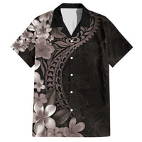 Hawaiian Plumeria-Polynesian Art Tattoo Grayscale Color Hawaiian Shirt