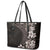 Hawaiian Plumeria-Polynesian Art Tattoo Grayscale Color Leather Tote Bag