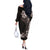Hawaiian Plumeria-Polynesian Art Tattoo Grayscale Color Off The Shoulder Long Sleeve Dress