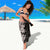 Hawaiian Plumeria-Polynesian Art Tattoo Grayscale Color Sarong