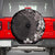 Hawaiian Plumeria-Polynesian Art Tattoo Grayscale Color Spare Tire Cover