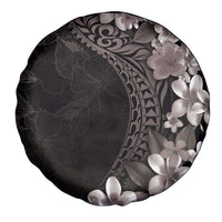 Hawaiian Plumeria-Polynesian Art Tattoo Grayscale Color Spare Tire Cover