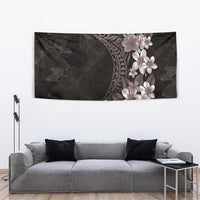 Hawaiian Plumeria-Polynesian Art Tattoo Grayscale Color Tapestry