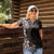 Hawaiian Plumeria-Polynesian Art Tattoo Grayscale Color Women Polo Shirt