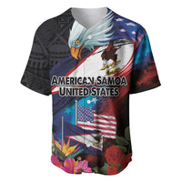 American Samoa and United States Together Baseball Jersey National Flag with Eagle-Hibiscus and Rose