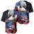 American Samoa and United States Together Baseball Jersey National Flag with Eagle-Hibiscus and Rose
