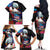American Samoa and United States Together Family Matching Off The Shoulder Long Sleeve Dress and Hawaiian Shirt National Flag with Eagle-Hibiscus and Rose