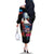 American Samoa and United States Together Family Matching Off The Shoulder Long Sleeve Dress and Hawaiian Shirt National Flag with Eagle-Hibiscus and Rose