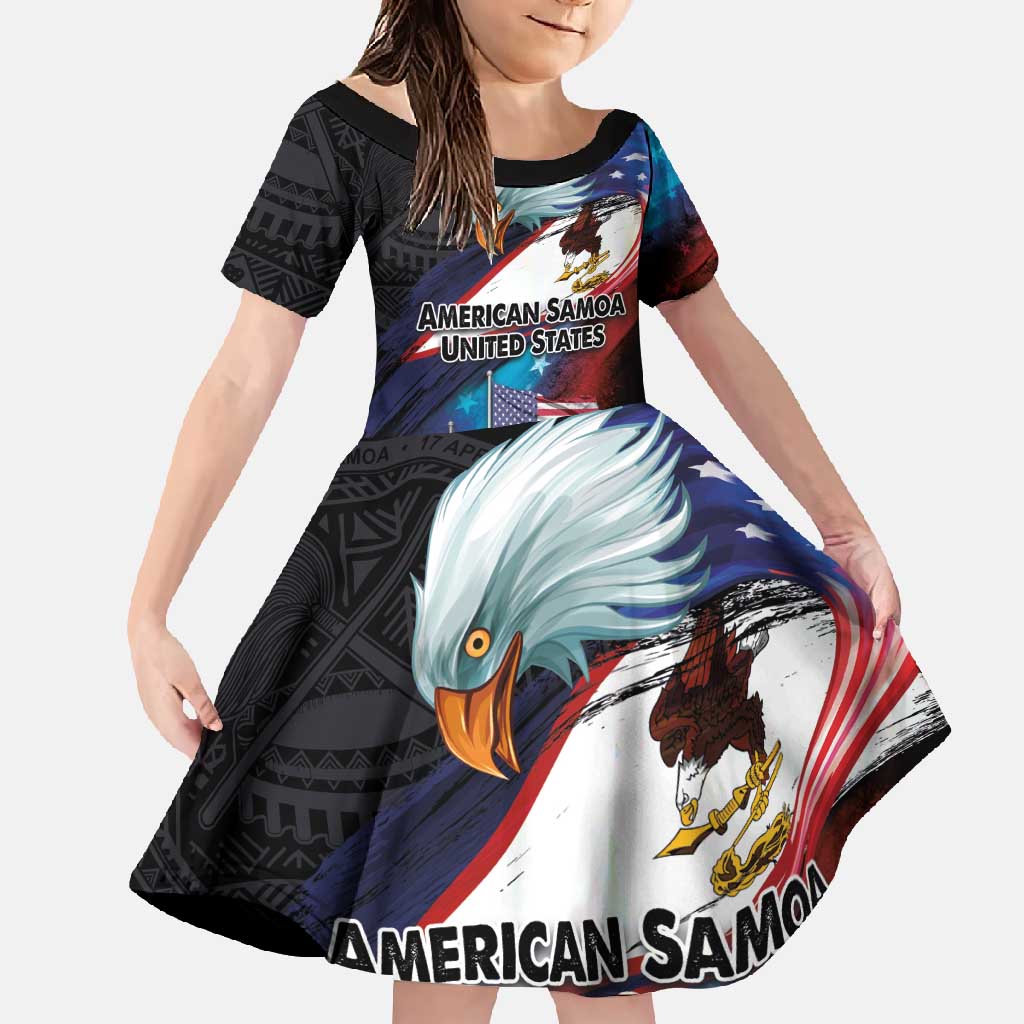 American Samoa and United States Together Family Matching Tank Maxi Dress and Hawaiian Shirt National Flag with Eagle-Hibiscus and Rose